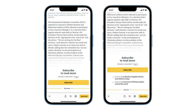 Le Monde paywall app